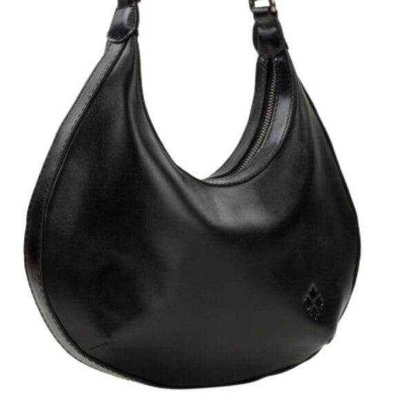 Patricia Nash | Black Leather Coco Crescent Hobo Bag - NWT - Picture 12 of 16